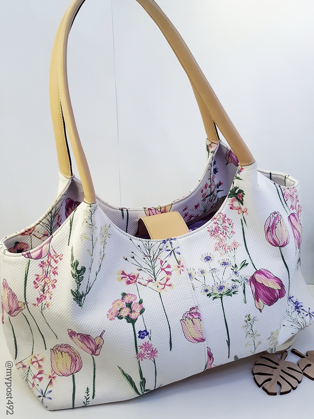 🔖Ann Taylor LOFT⚡🌺Multicolor Canvas Floral Shoulder Bag/Satchel Bag - Picture 4 of 11
